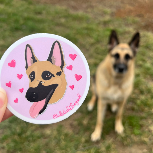 Akilah The GSD - Heart Sticker